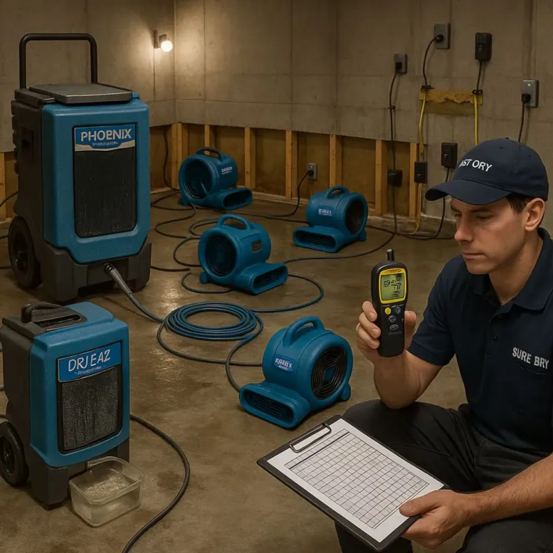Structural Drying and Dehumidification process in Hardeman County, TX